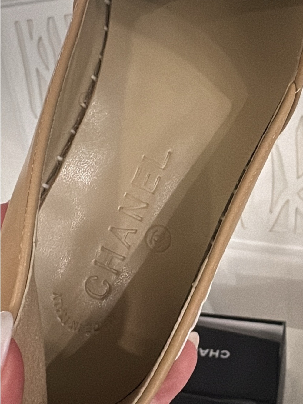 CHANEL Beige and Black Leather Logo Espadrilles - Women - Picture 2 of 3